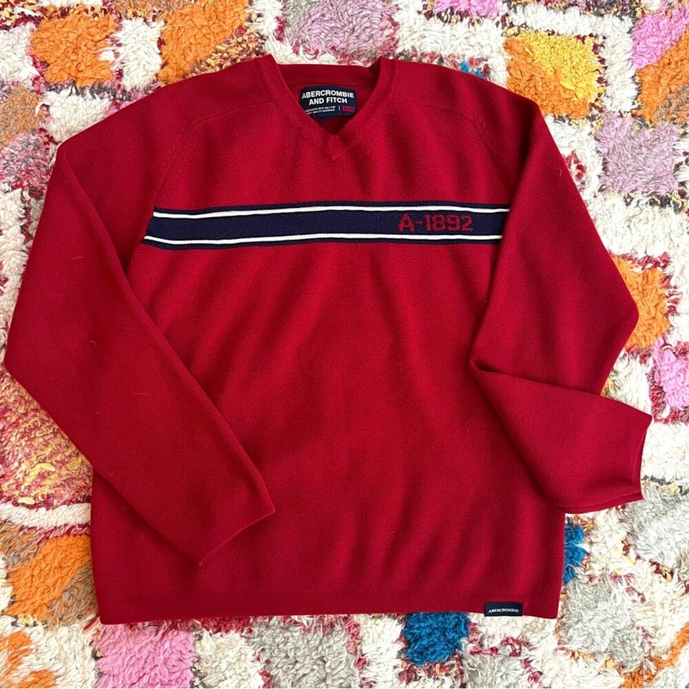 Vintage 90s Y2K Abercrombie & Fitch Chunky V Neck Sweater